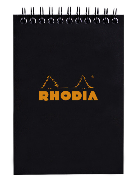 Rhodia Classic Wirebound Notepad - Medium - Black - Squared